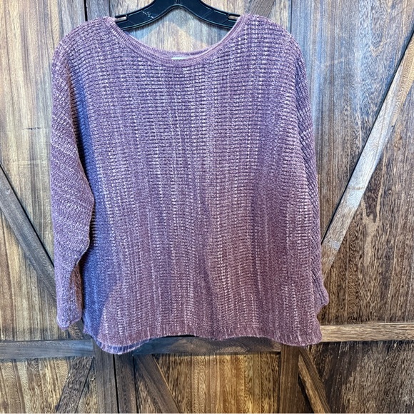 purejill Sweaters - Elegant Mauve Knit Sweater - Size Large Petite
